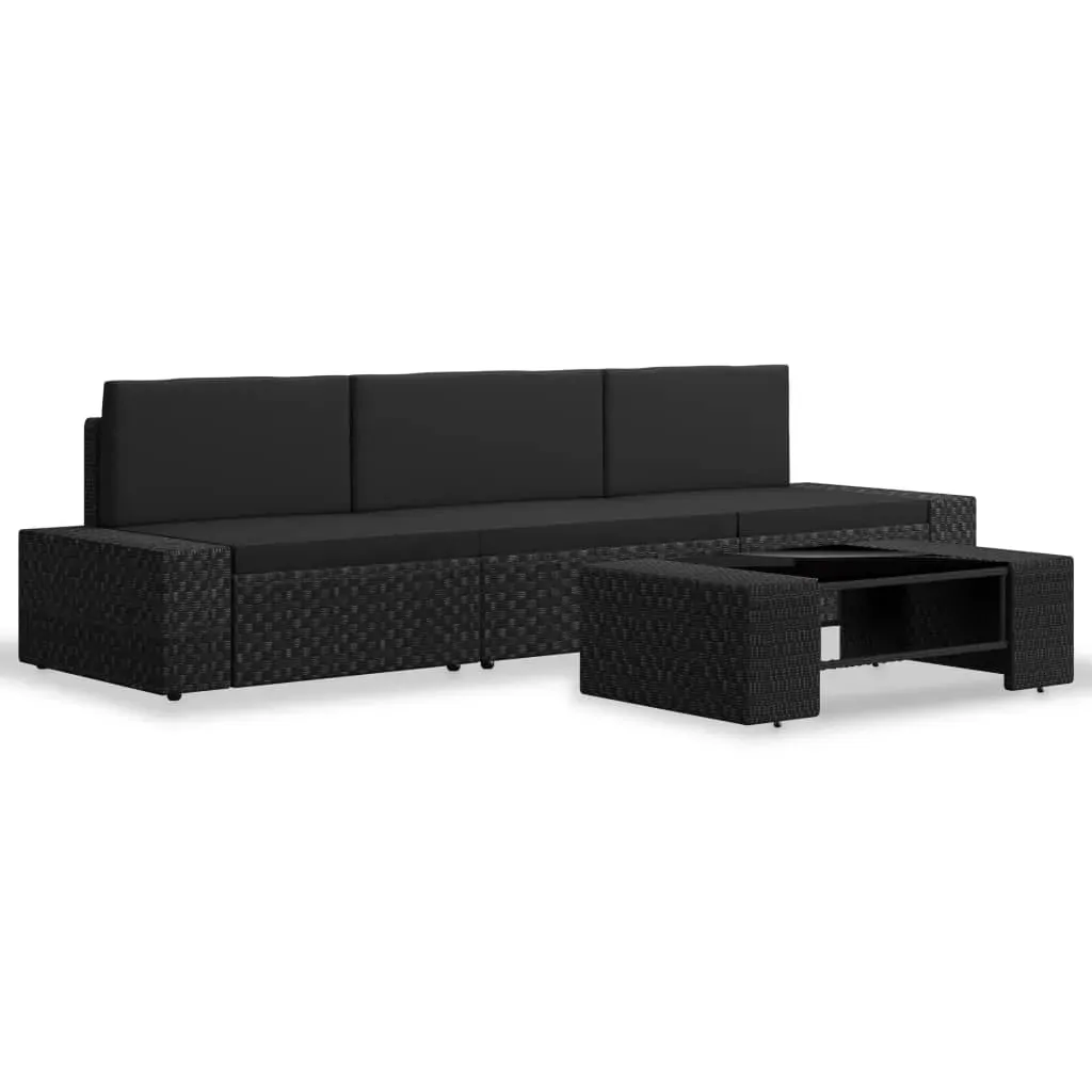 4 Piece Garden Lounge Set Poly Rattan Price