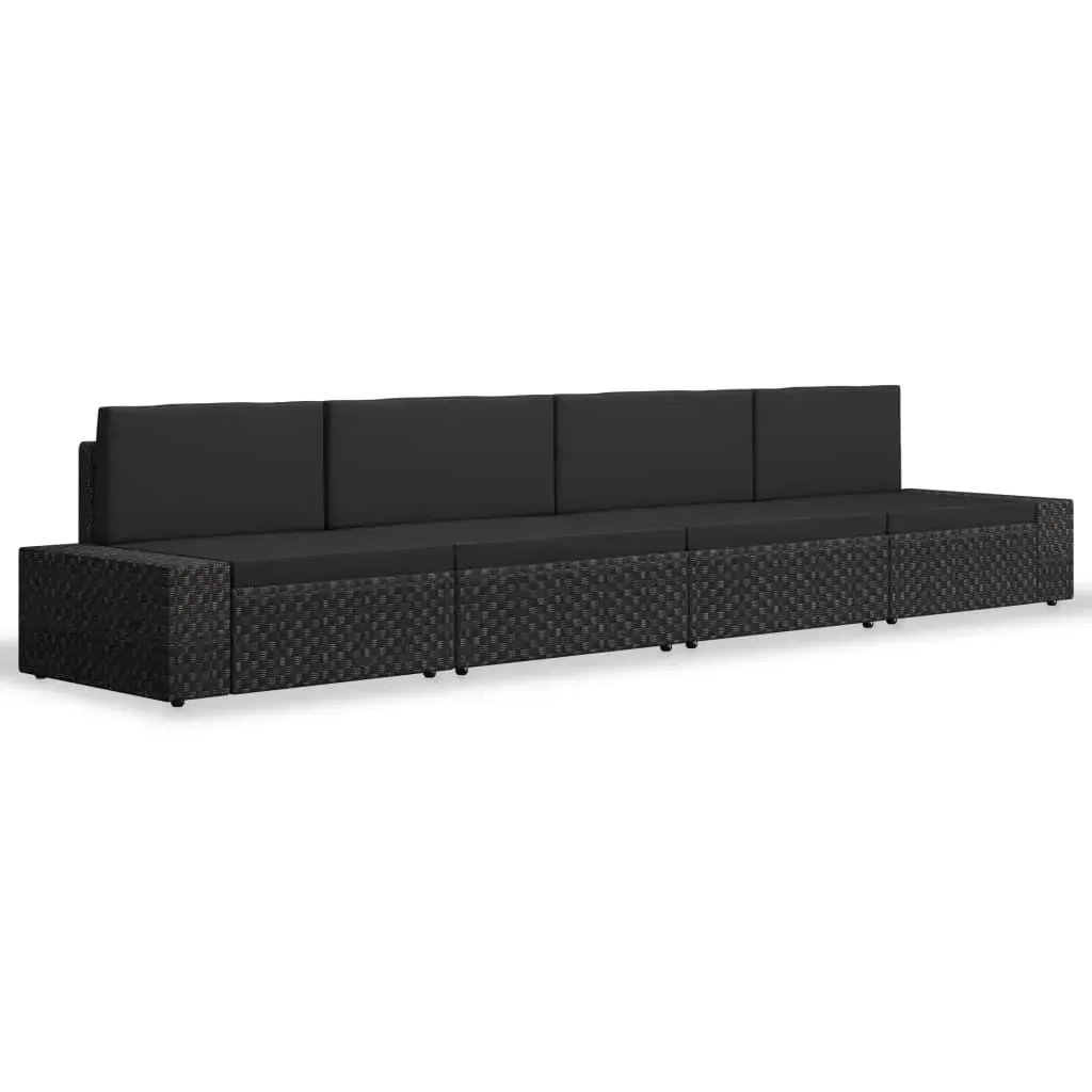 4 Piece Garden Lounge Set Poly Rattan Price