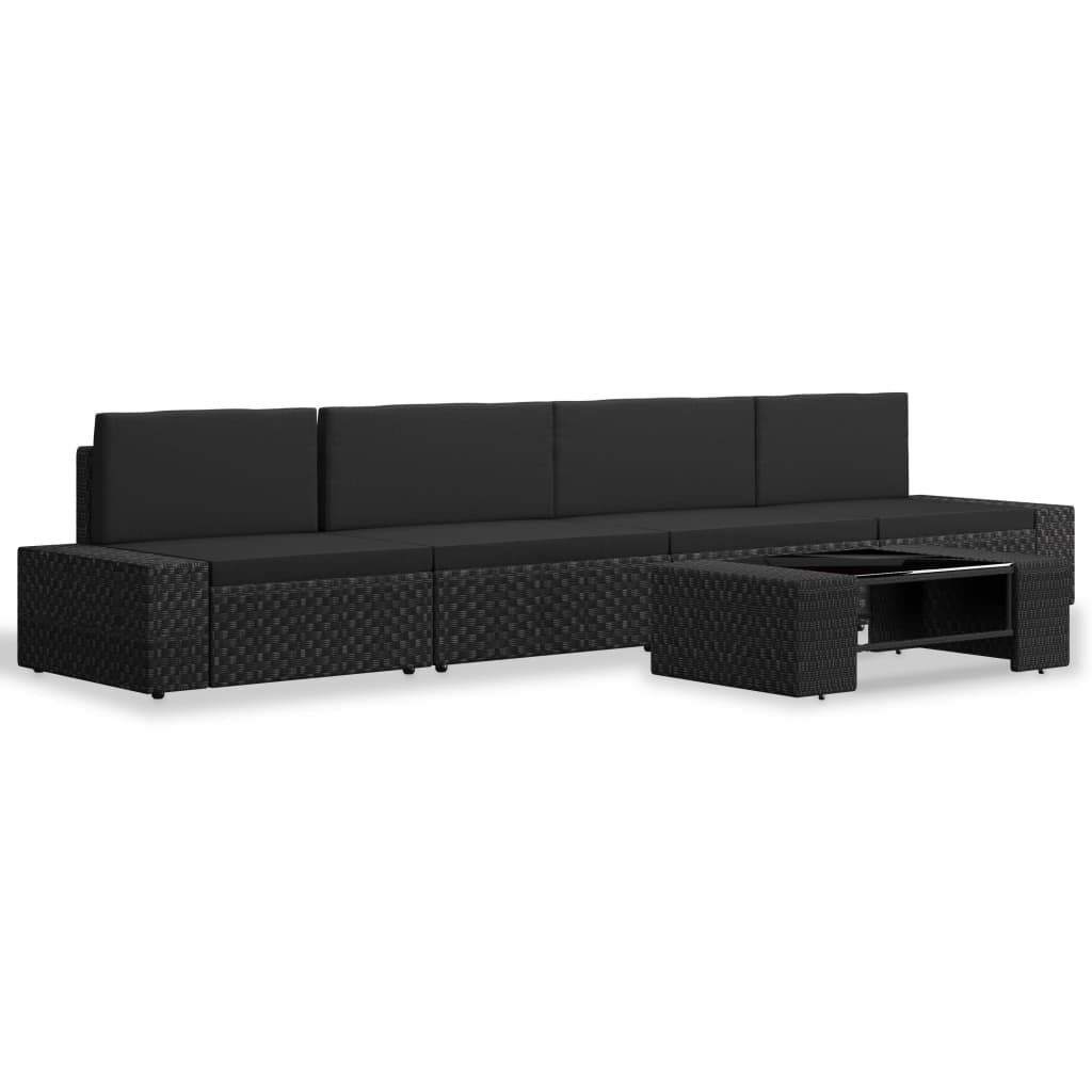 5 Piece Garden Lounge Set Poly Rattan Price