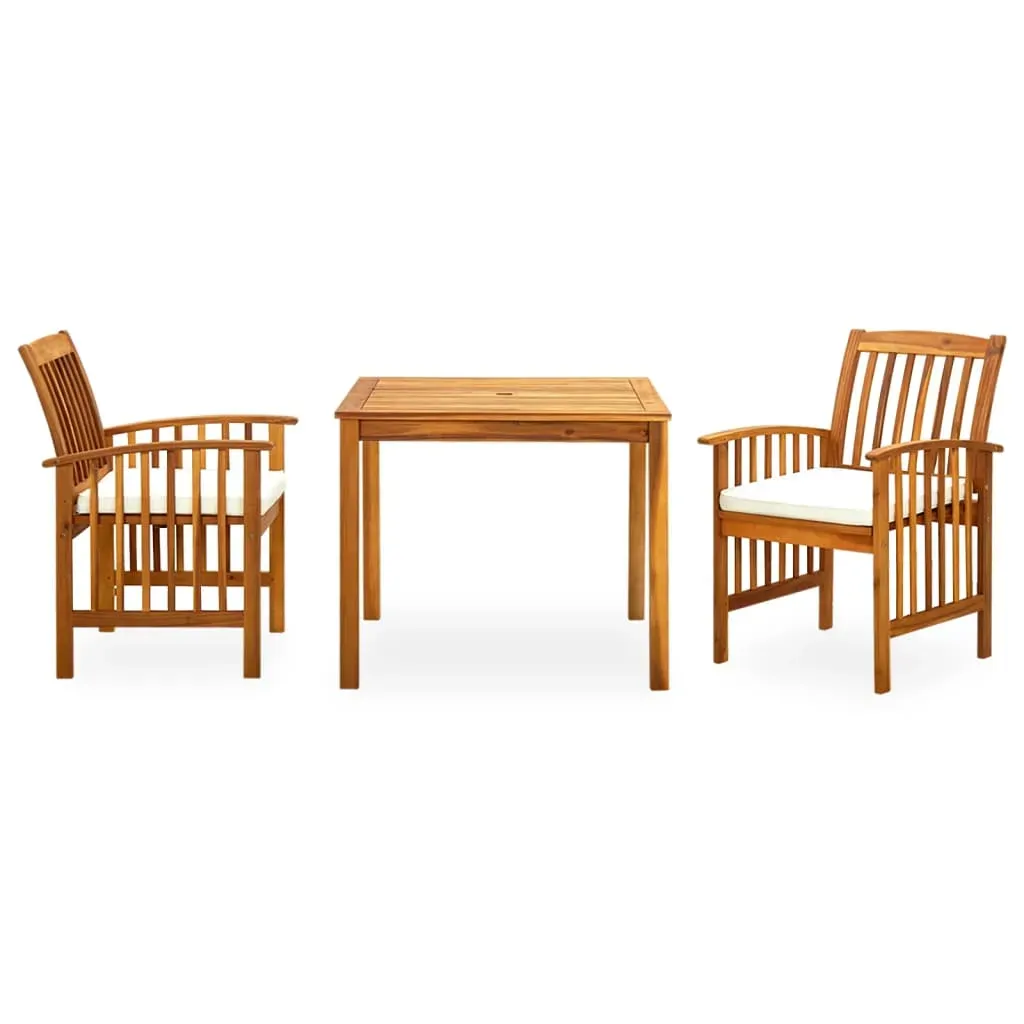 Garden Dining Set with Cushions Solid Acacia Wood Price