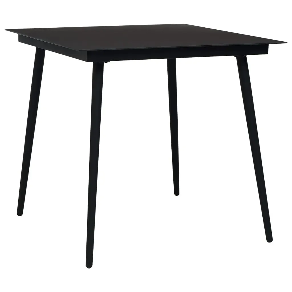 Garden Dining Set Cotton Rope and Steel Black Price