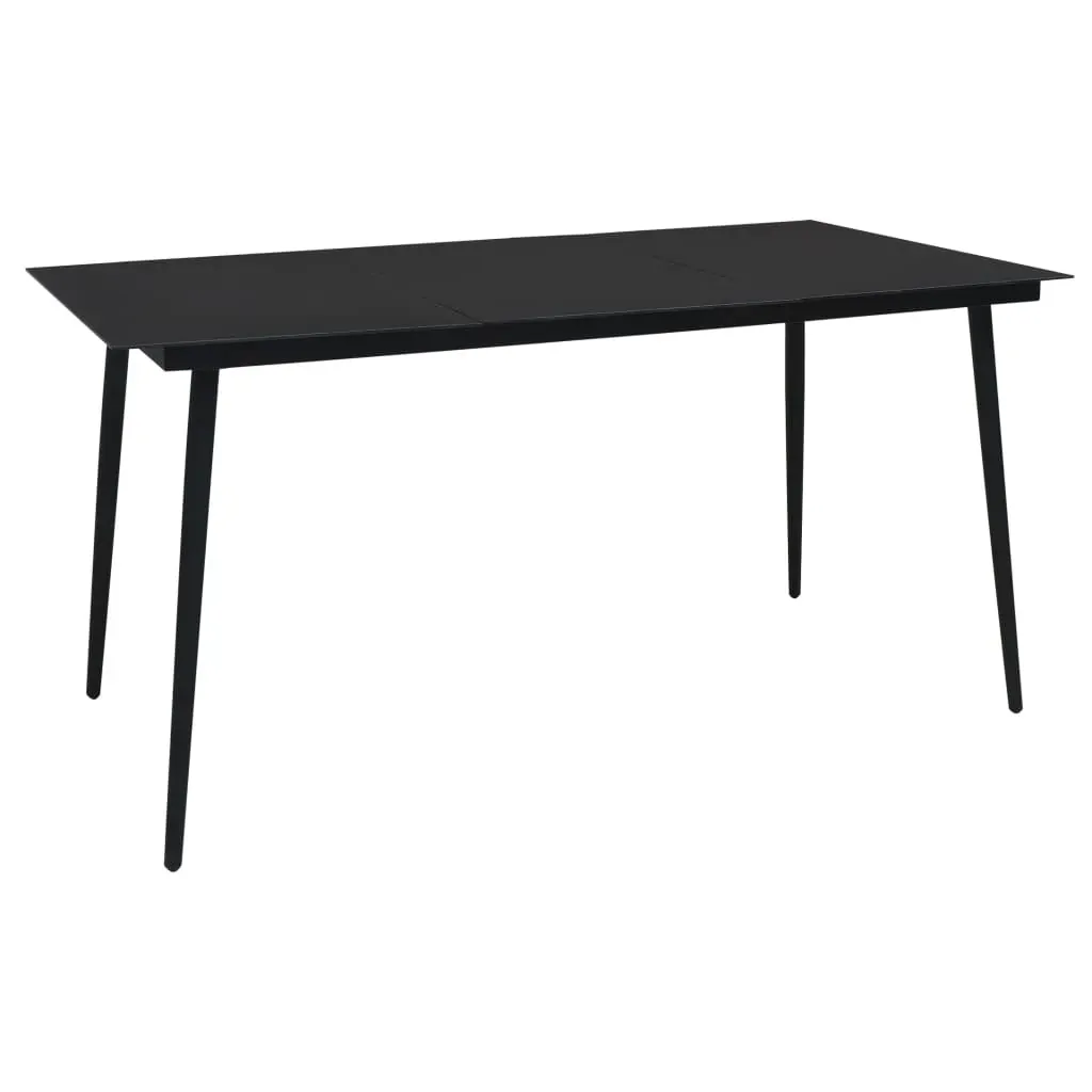 Garden Dining Set Cotton Rope and Steel Black Price