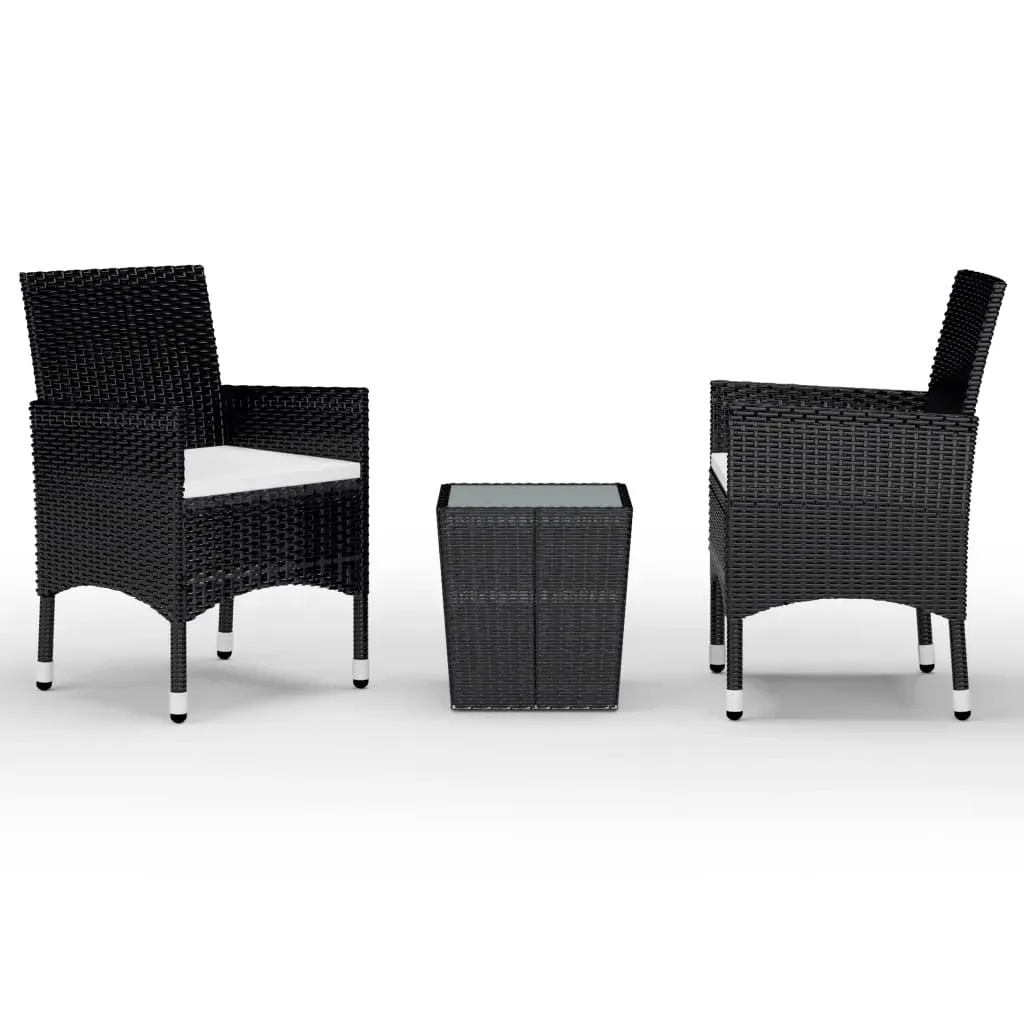Bistro Set Poly Rattan and Tempered Glass Price