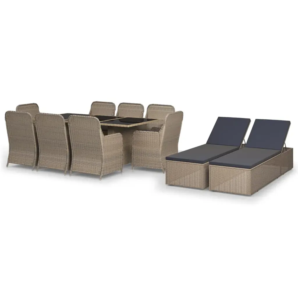 11 Piece Garden Dining Set Poly Rattan Price