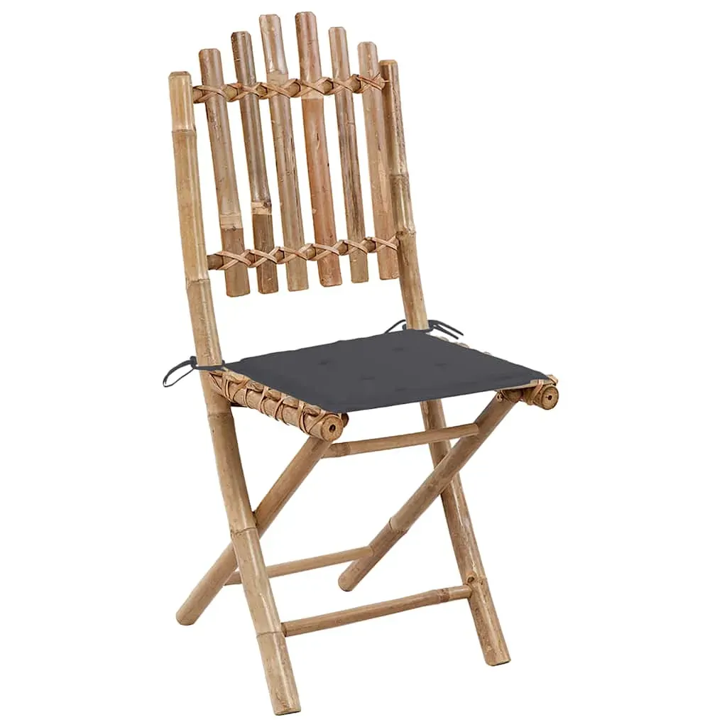 Folding Garden Chairs 2 pcs with Cushions Bamboo Price