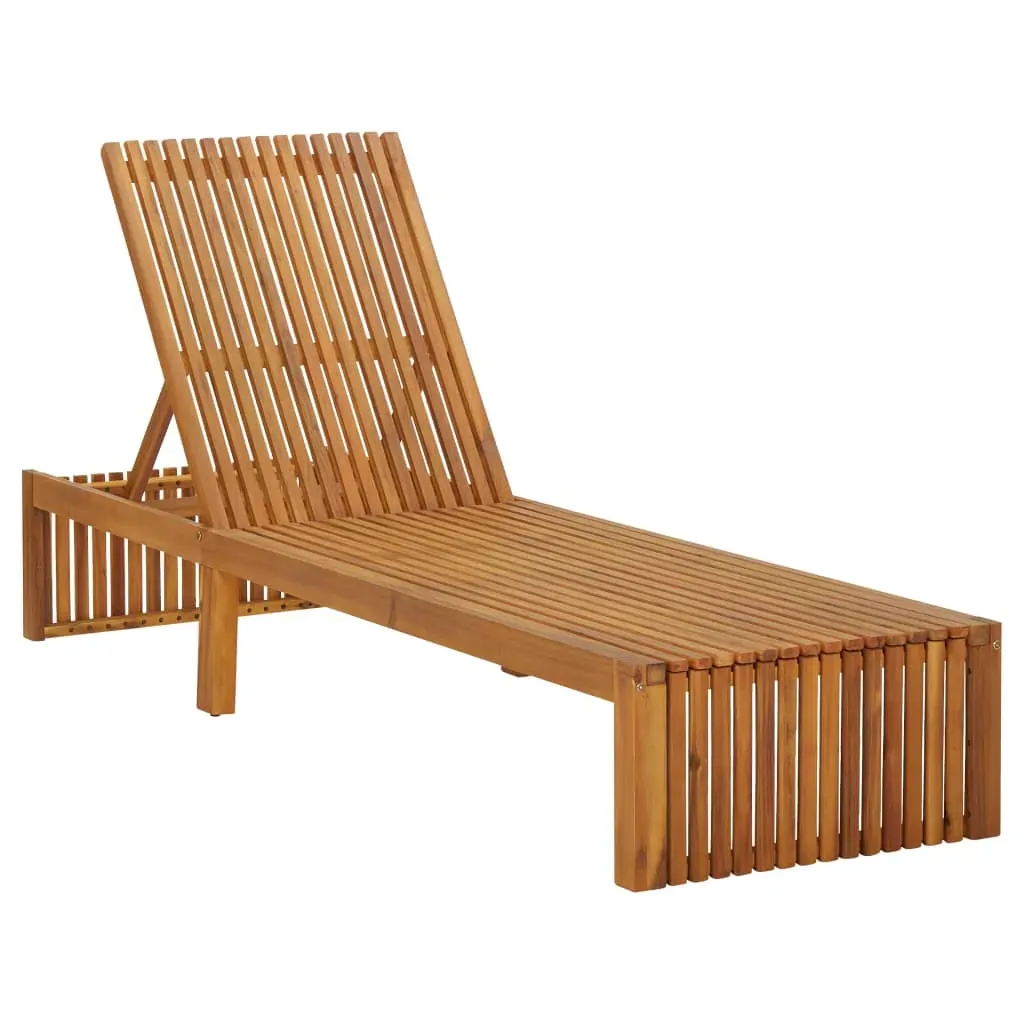Sun Lounger with Cushion Solid Acacia Wood Price