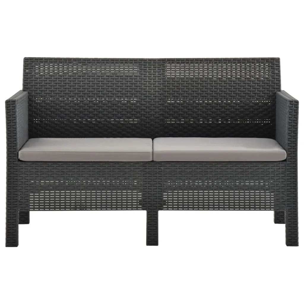 Garden Sofa with Cushions Anthracite PP Rattan Price