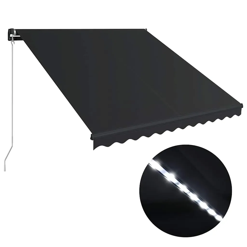 Manual Retractable Awning with LED Blue and White Price