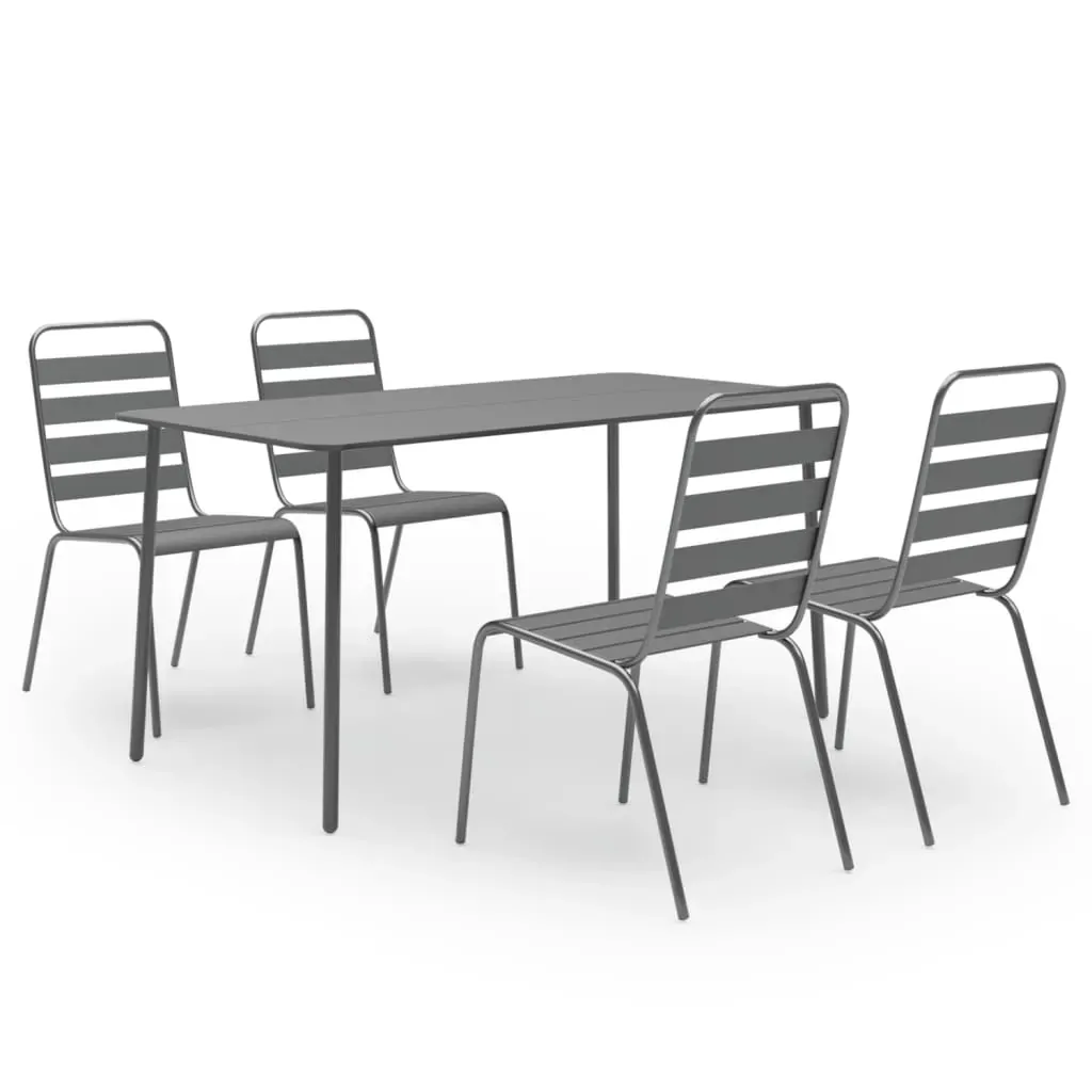 Garden Dining Set Steel Dark Grey Price
