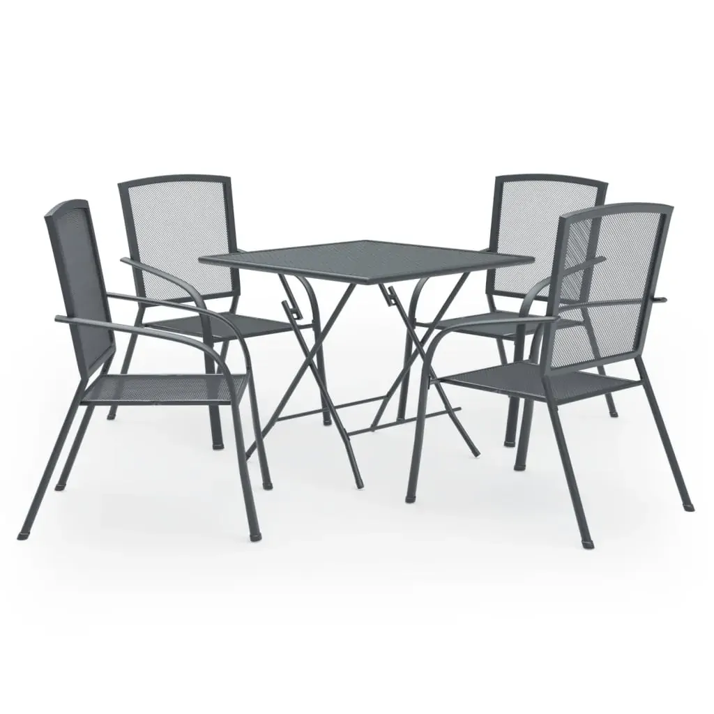 Garden Dining Set Steel Anthracite Price