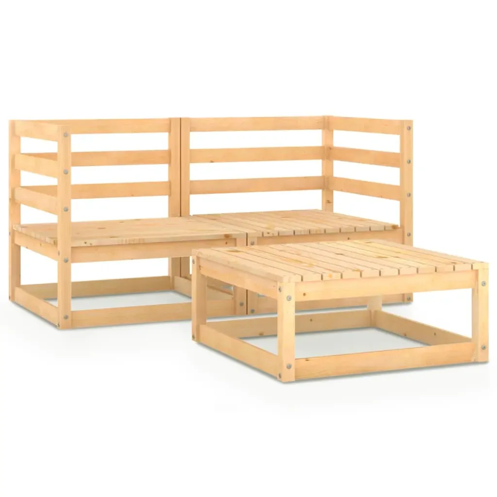 3 Piece Garden Lounge Set Solid Pinewood Price