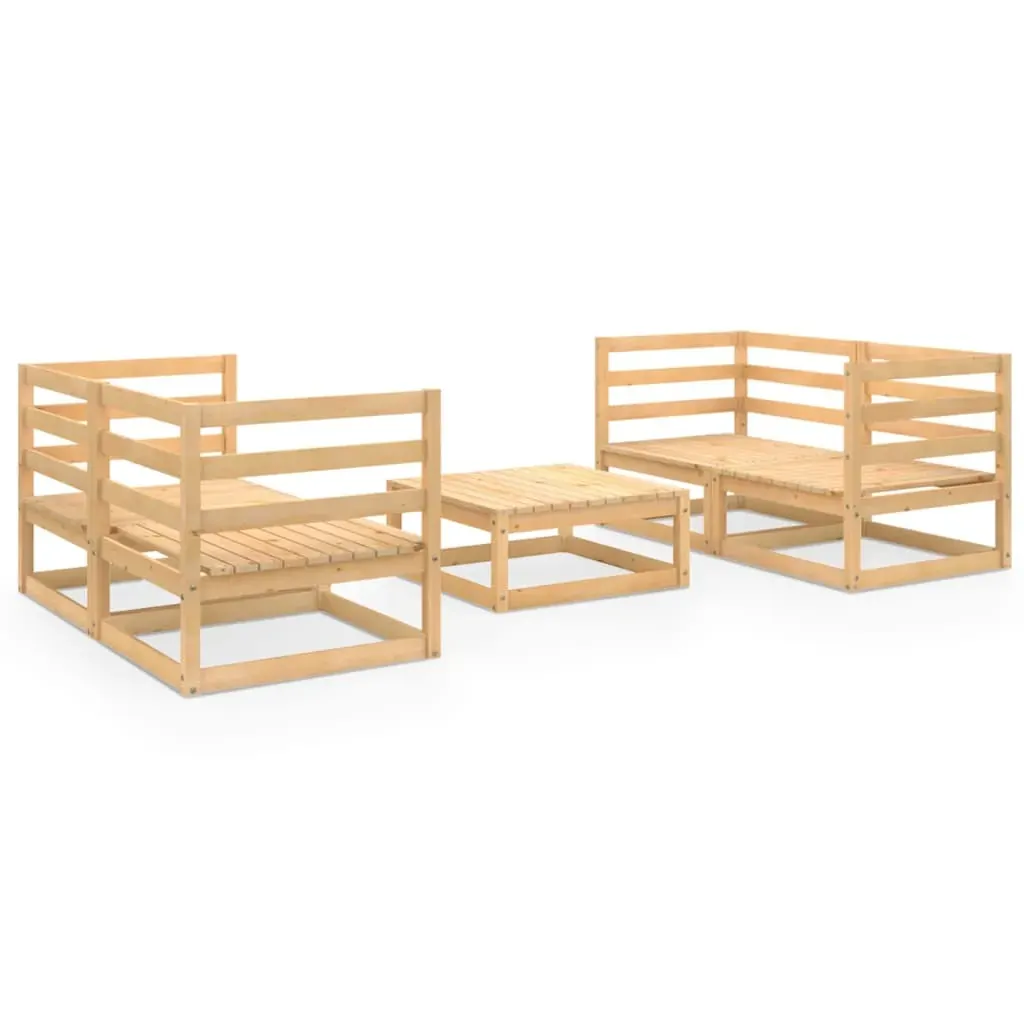 5 Piece Garden Lounge Set Solid Pinewood Price