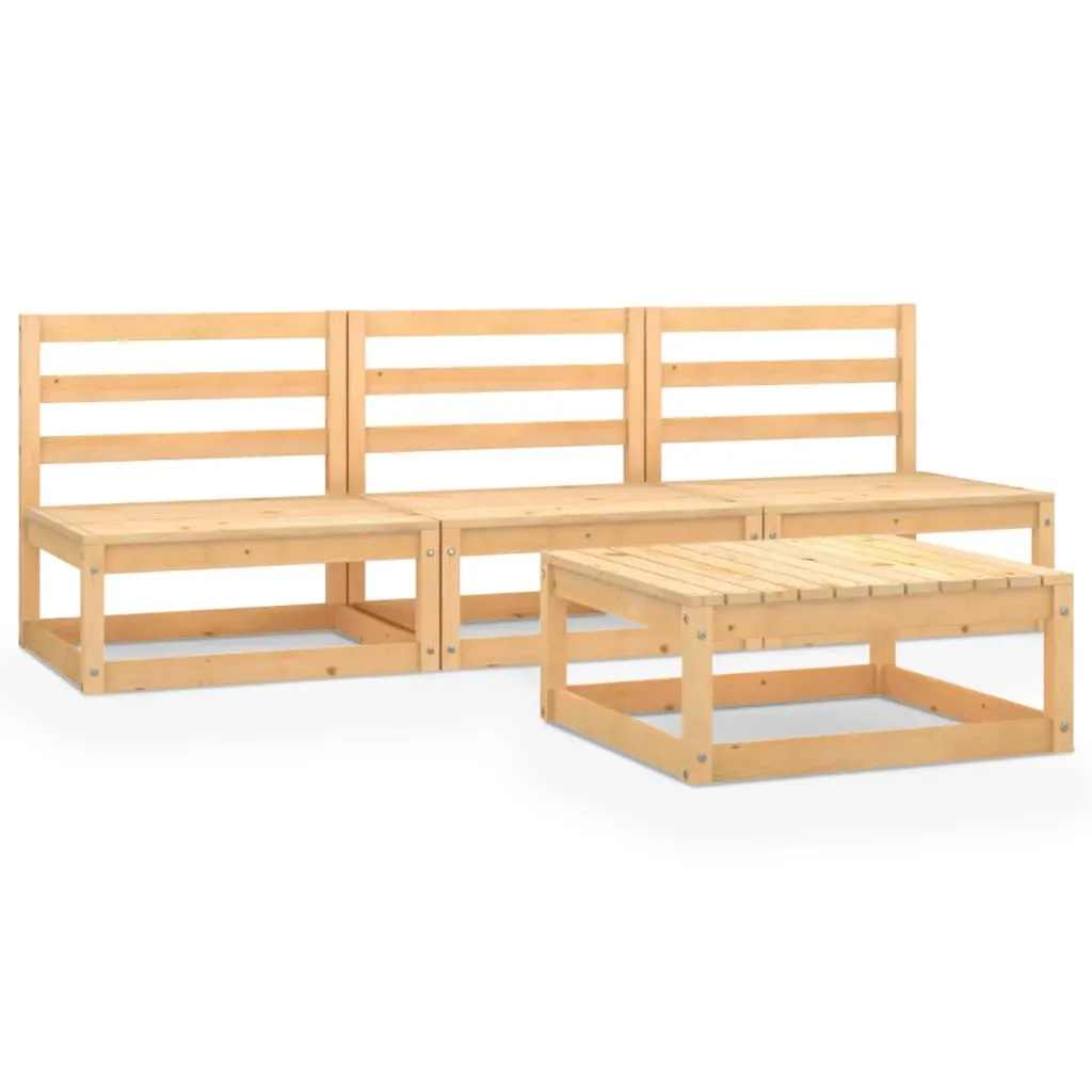 4 Piece Garden Lounge Set Solid Pinewood Price