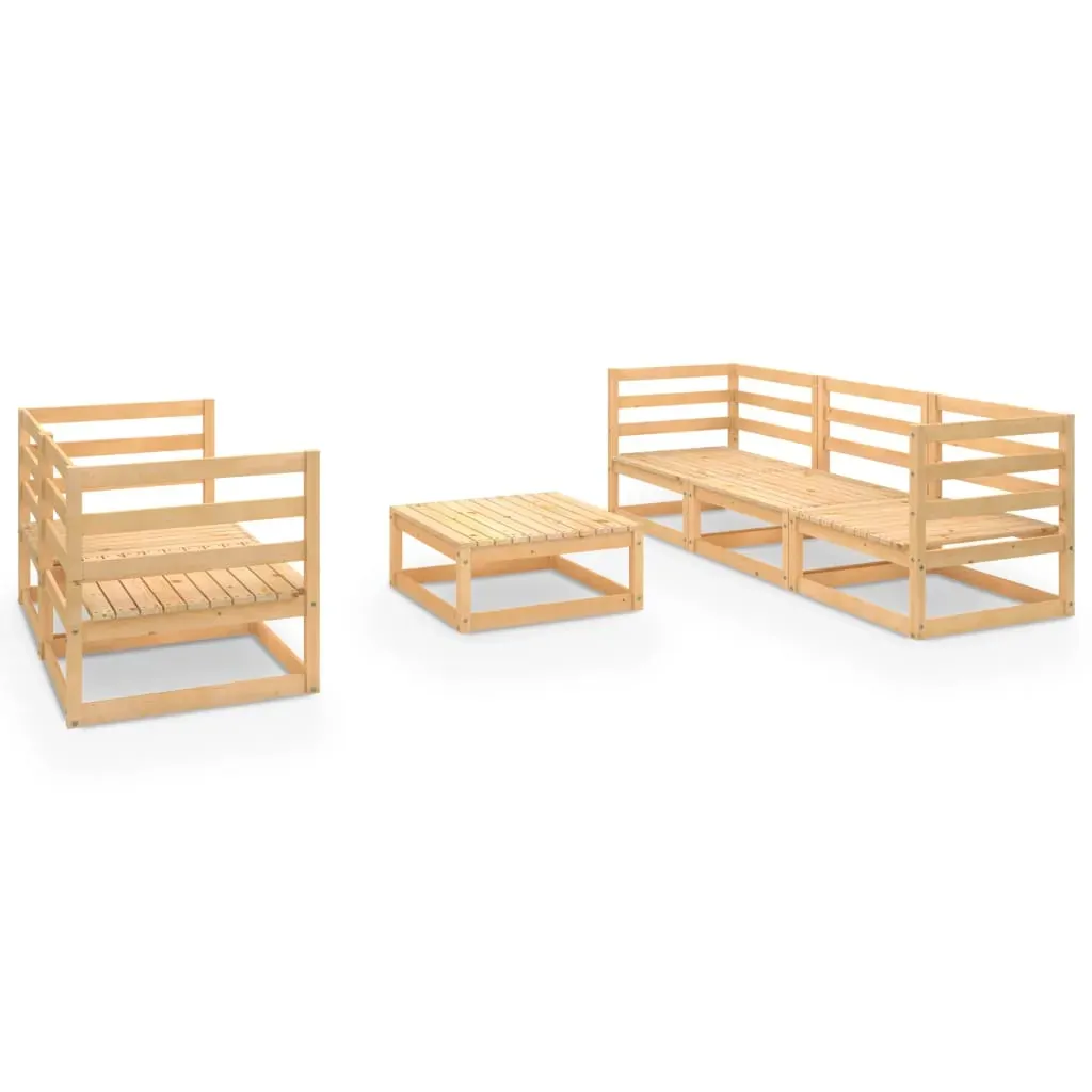 6 Piece Garden Lounge Set Solid Pinewood Price