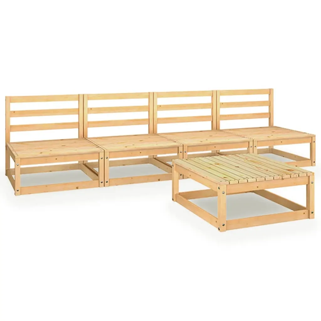 5 Piece Garden Lounge Set Solid Pinewood Price