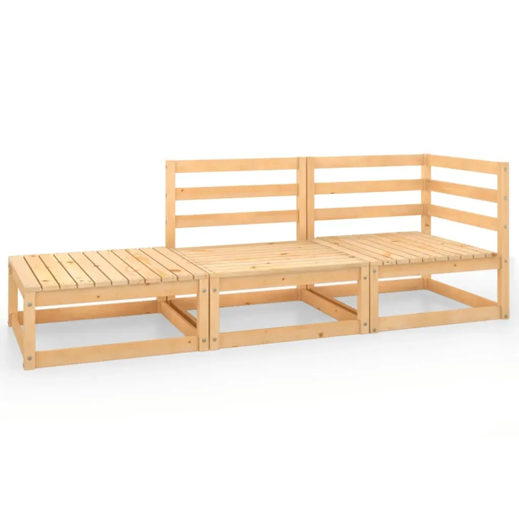 3 Piece Garden Lounge Set Solid Pinewood Price