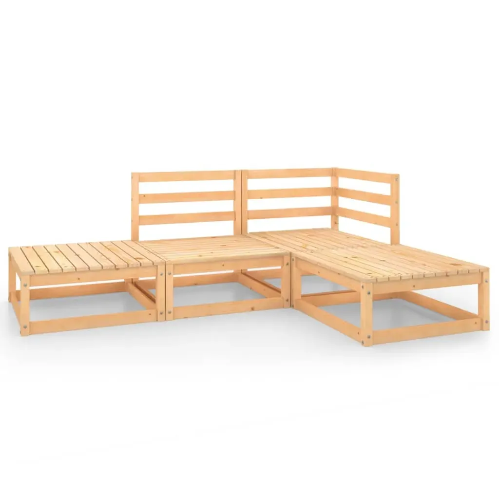 4 Piece Garden Lounge Set Solid Pinewood Price