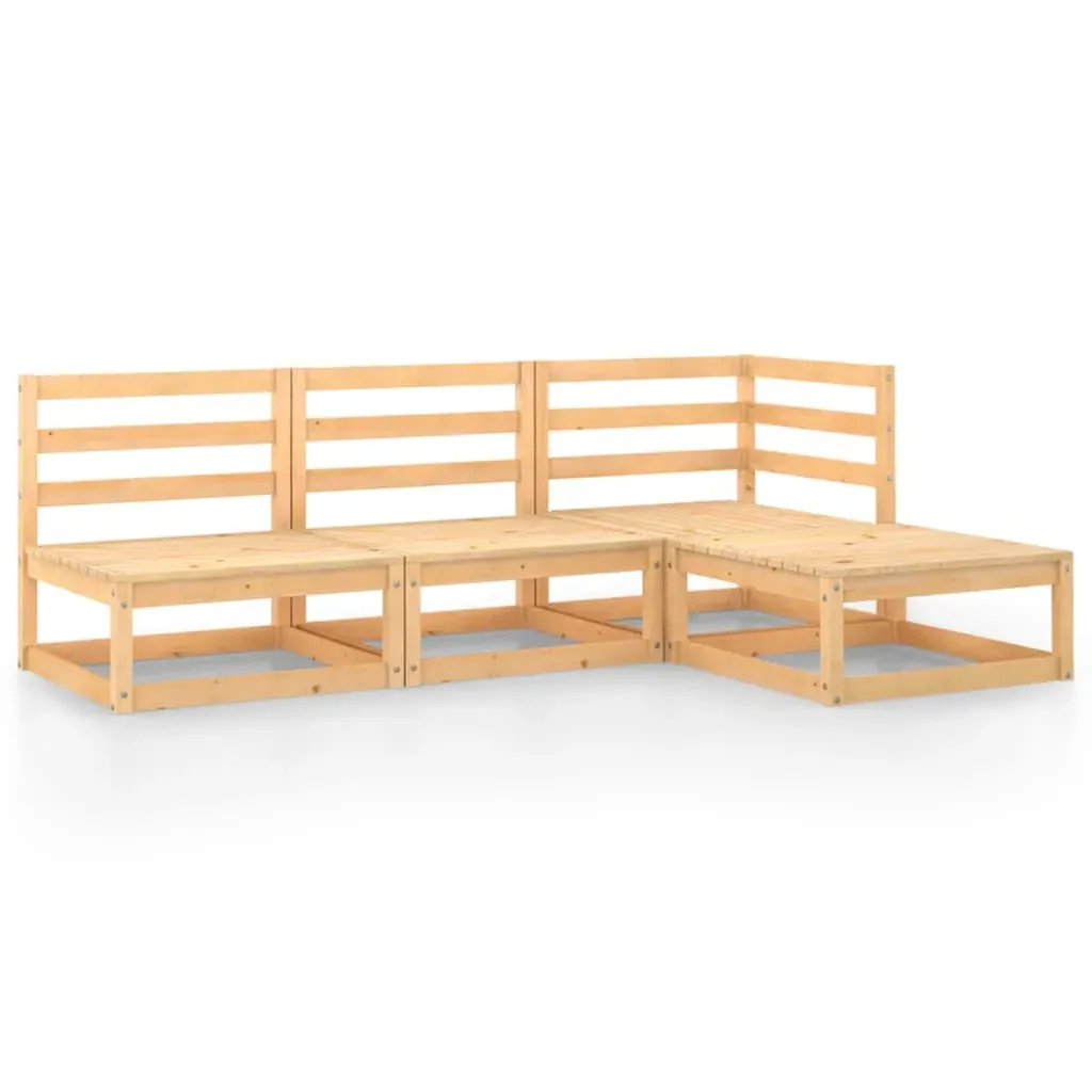4 Piece Garden Lounge Set Solid Pinewood Price
