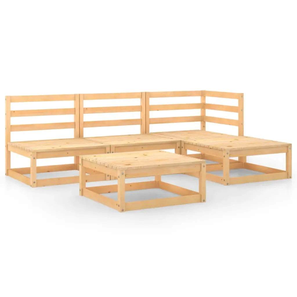 5 Piece Garden Lounge Set Solid Pinewood Price