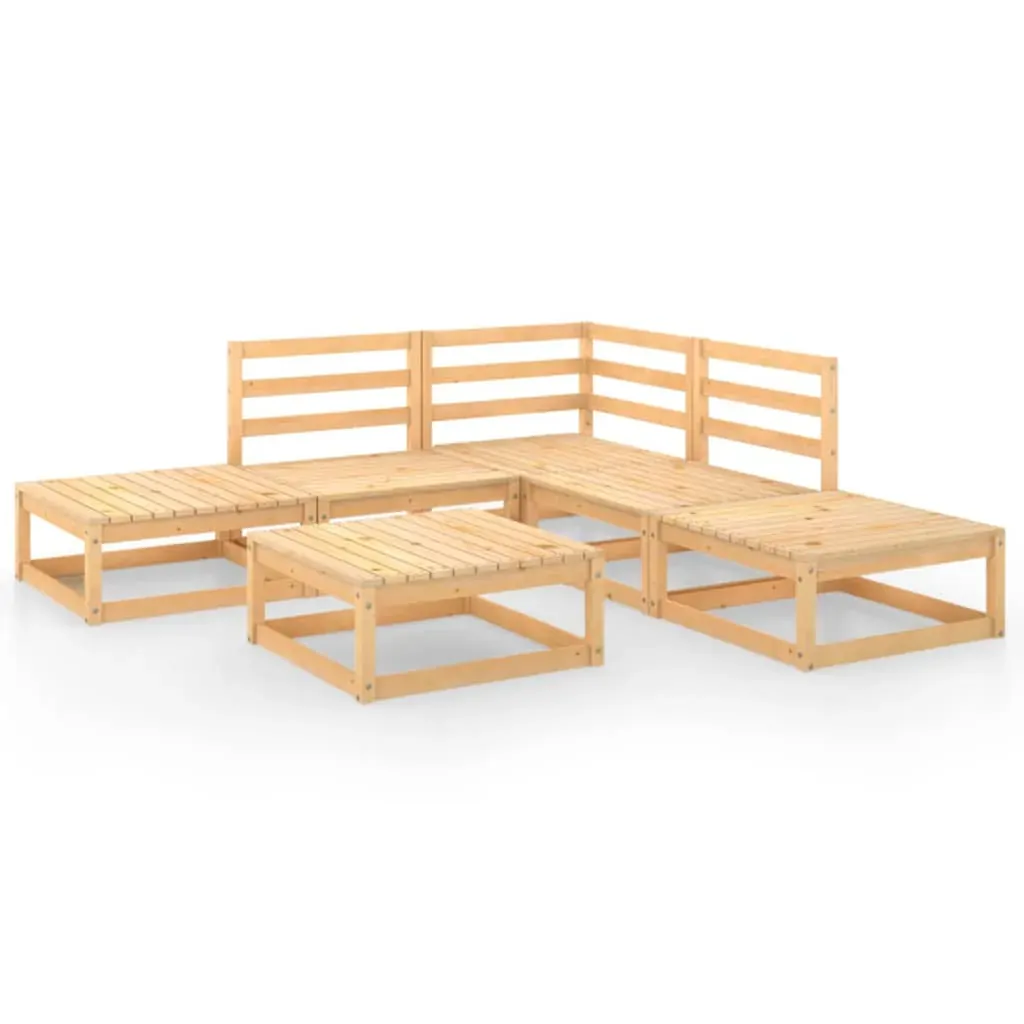 6 Piece Garden Lounge Set Solid Pinewood Price