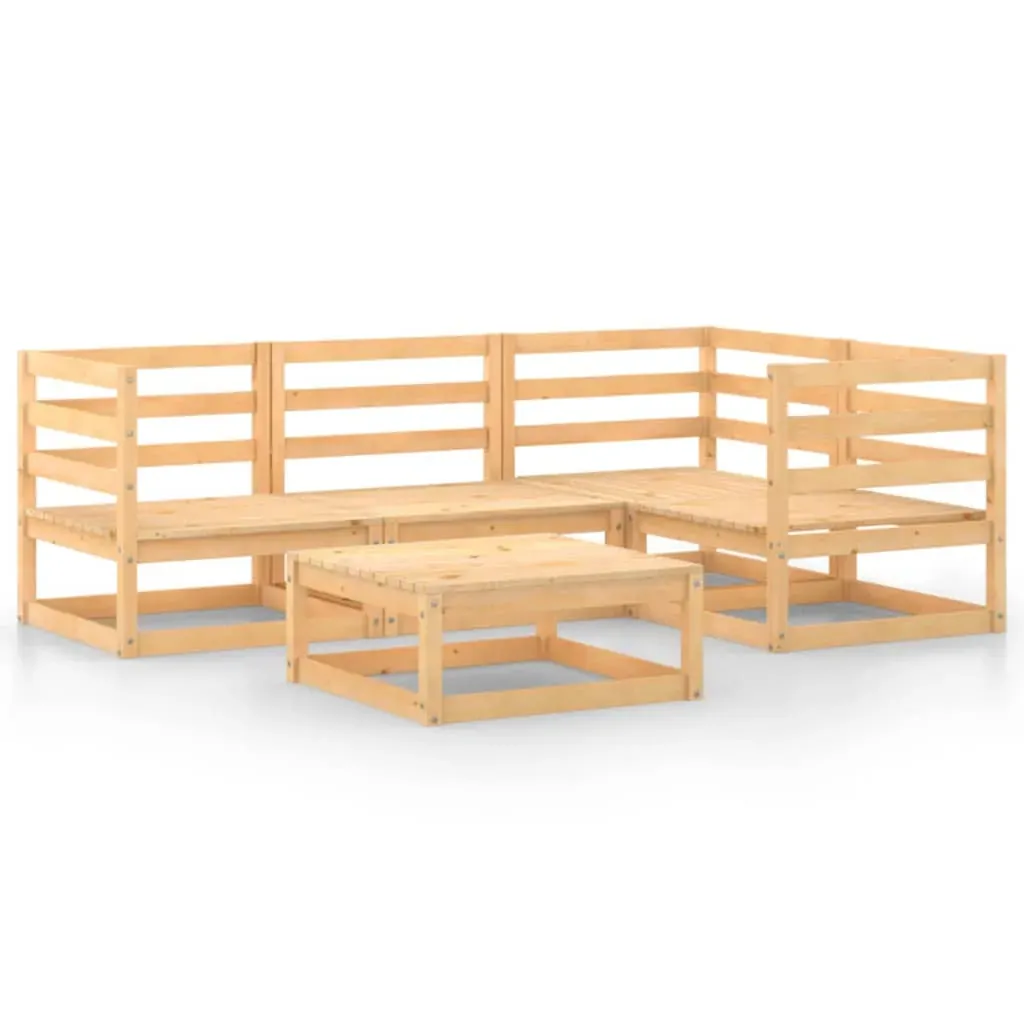 5 Piece Garden Lounge Set Solid Pinewood Price