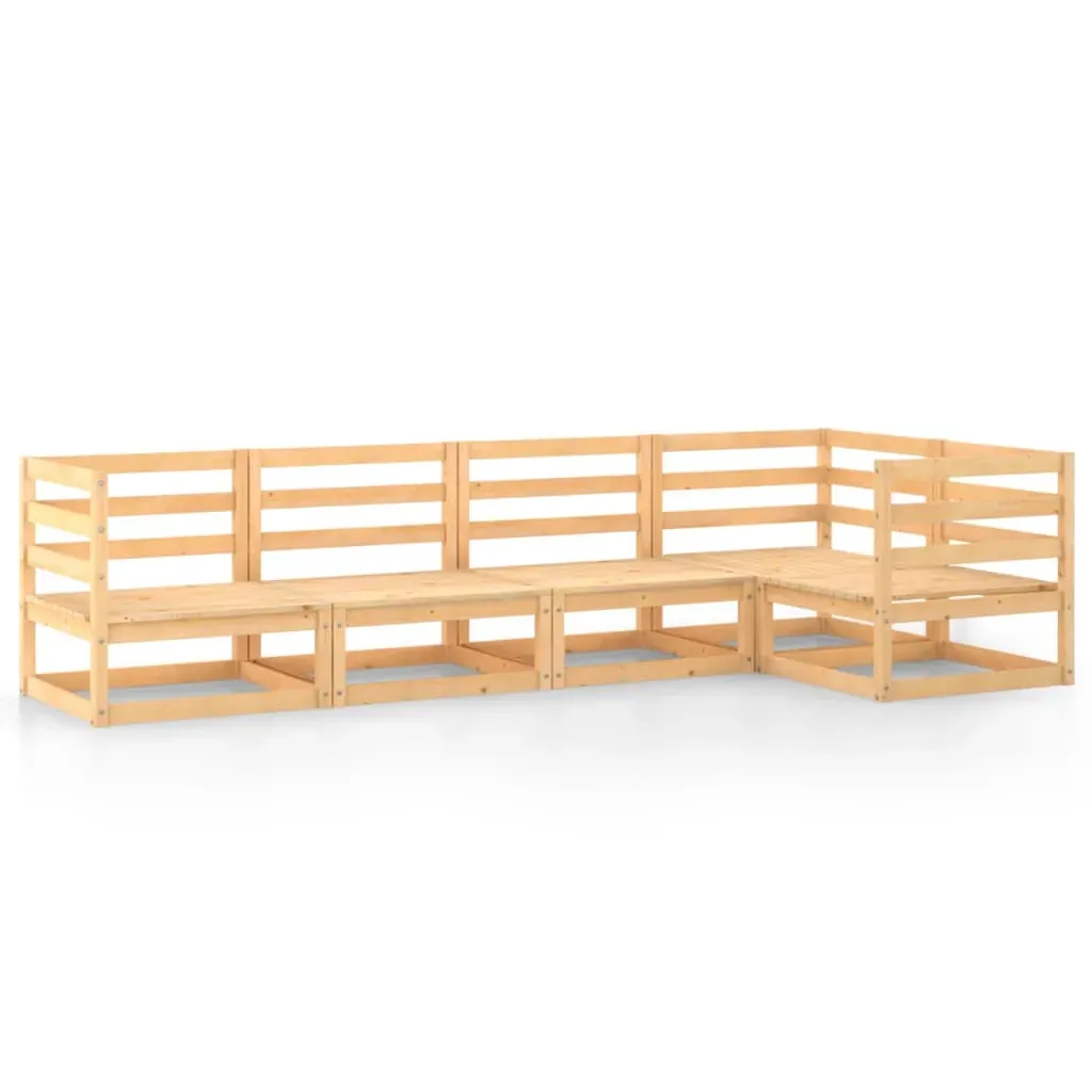 5 Piece Garden Lounge Set Solid Pinewood Price