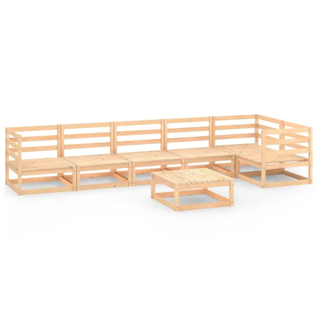 7 Piece Garden Lounge Set Solid Pinewood Price