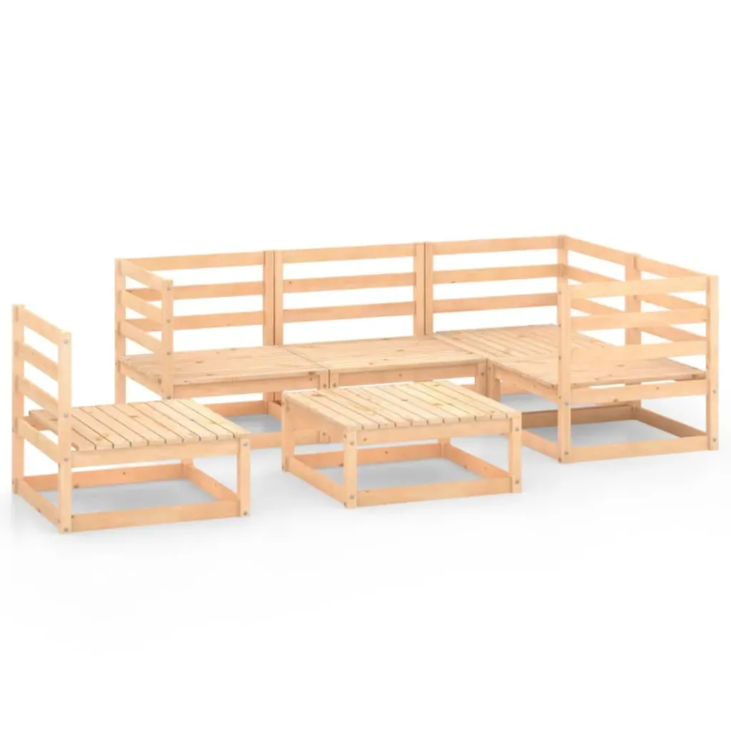 6 Piece Garden Lounge Set Solid Pinewood Price