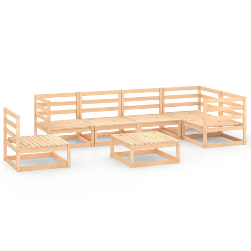7 Piece Garden Lounge Set Solid Pinewood Price