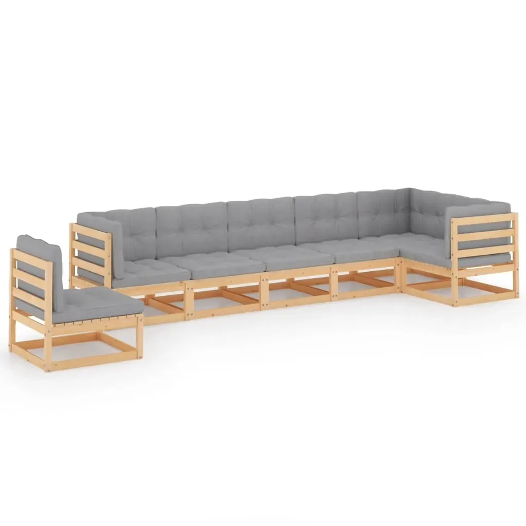 7 Piece Garden Lounge Set Solid Pinewood Price