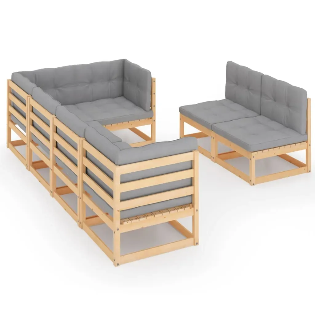 7 Piece Garden Lounge Set Solid Pinewood Price