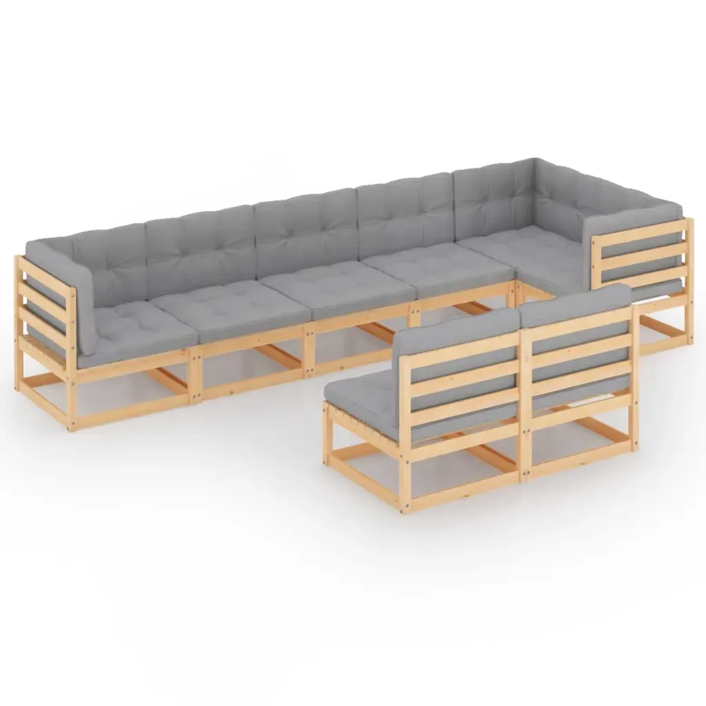 8 Piece Garden Lounge Set Solid Pinewood Price