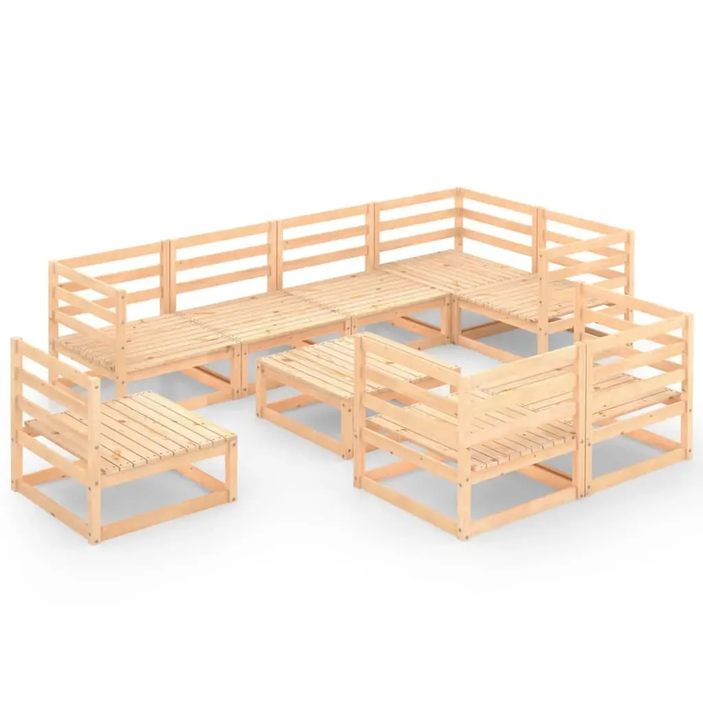 9 Piece Garden Lounge Set Solid Pinewood Price