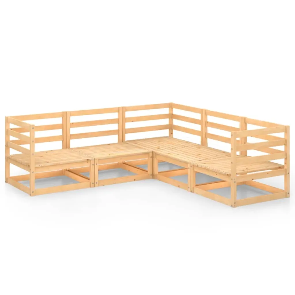 5 Piece Garden Lounge Set Solid Pinewood Price