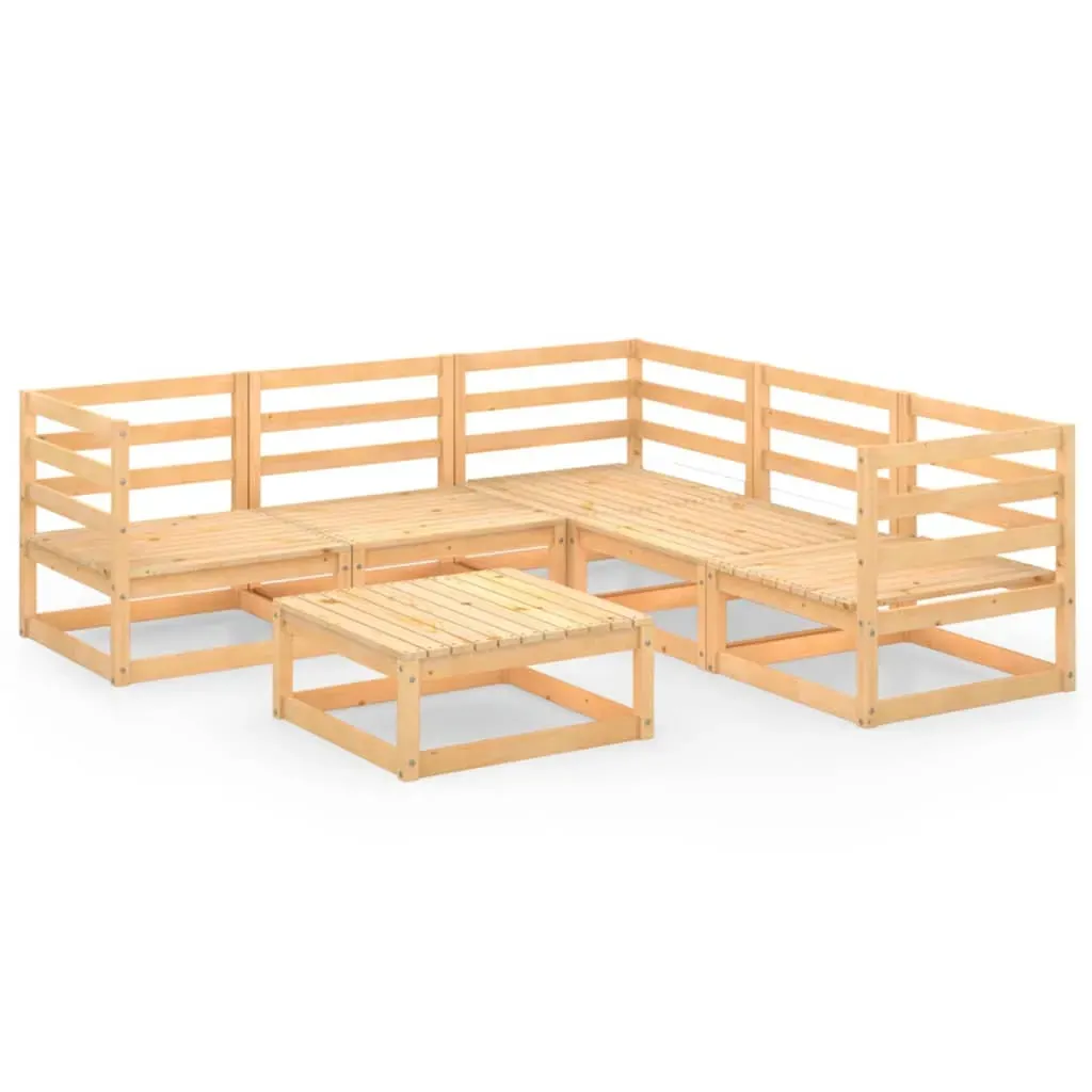 6 Piece Garden Lounge Set Solid Pinewood Price