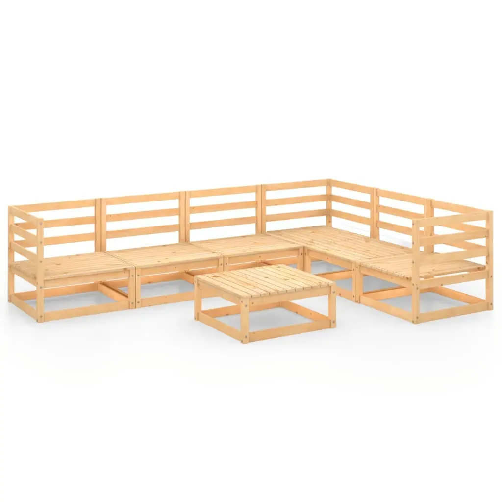7 Piece Garden Lounge Set Solid Pinewood Price