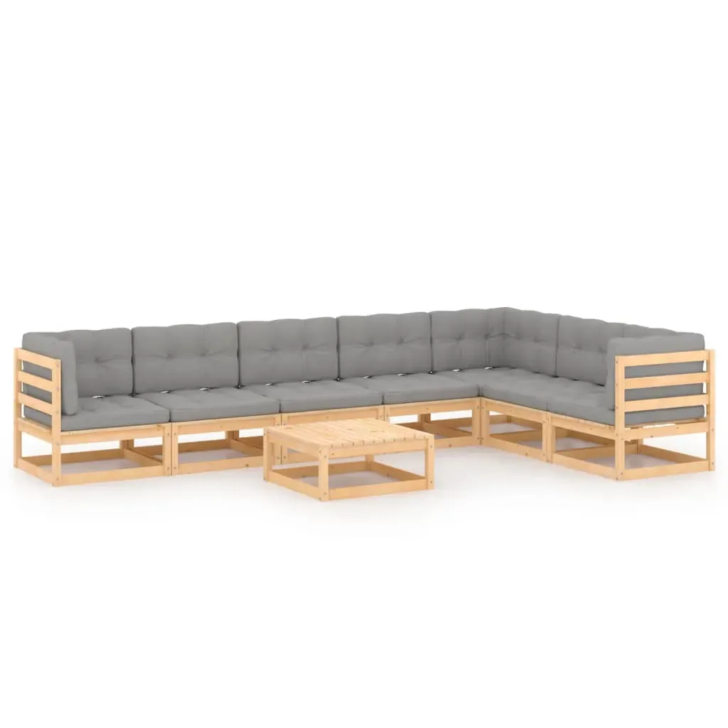 8 Piece Garden Lounge Set Solid Pinewood Price