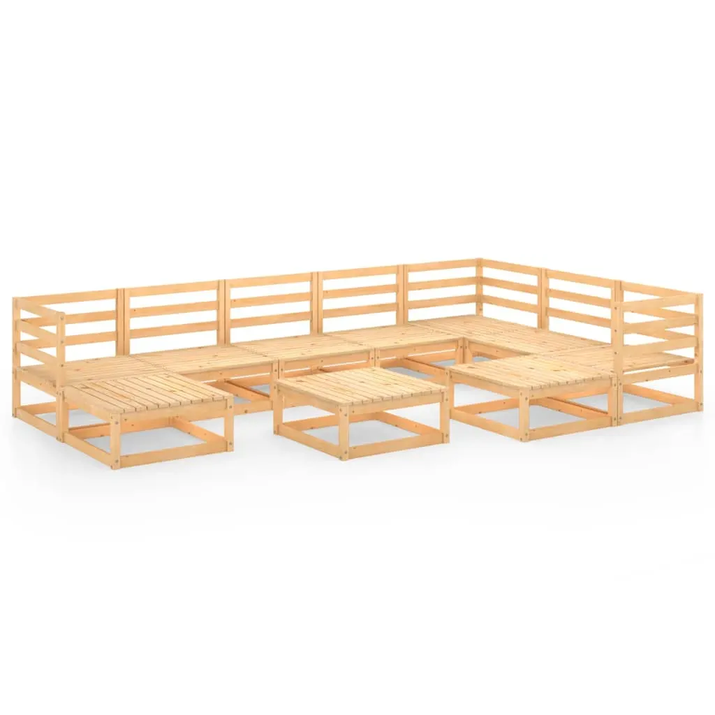 10 Piece Garden Lounge Set Solid Pinewood Price