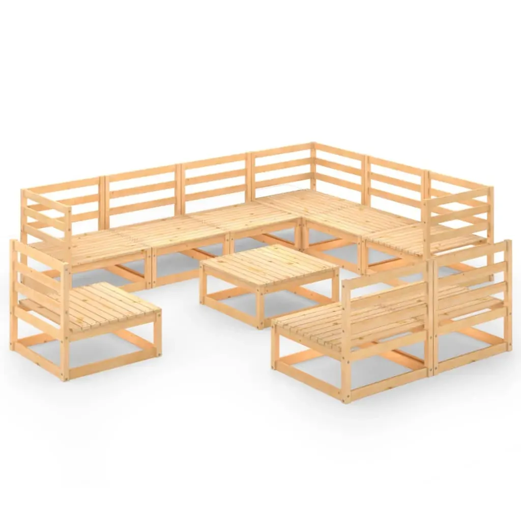 10 Piece Garden Lounge Set Solid Pinewood Price