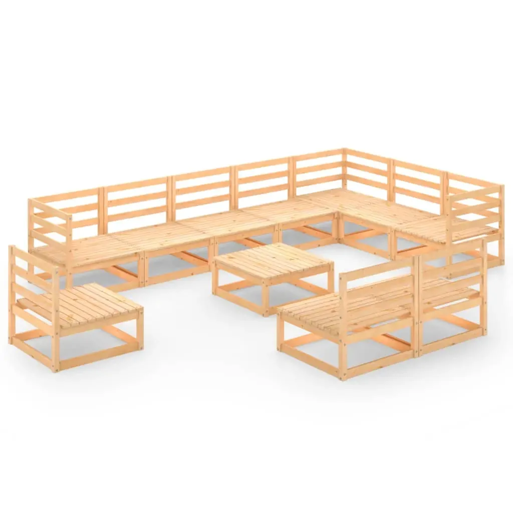 11 Piece Garden Lounge Set Solid Pinewood Price