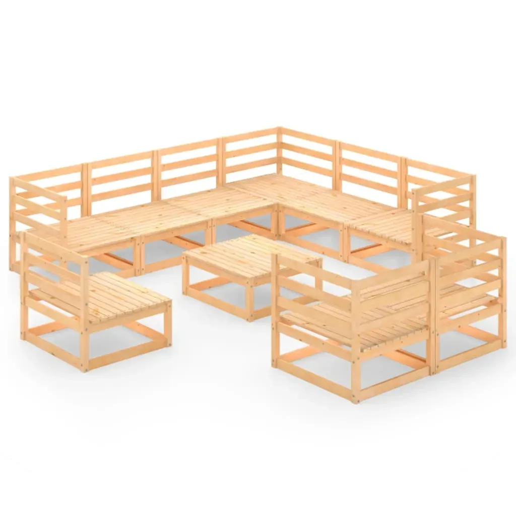 10 Piece Garden Lounge Set Solid Pinewood Price