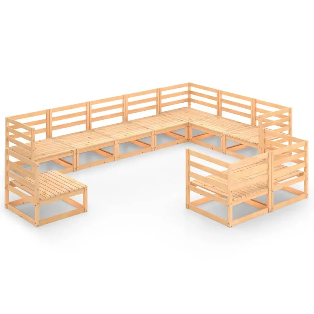 10 Piece Garden Lounge Set Solid Pinewood Price