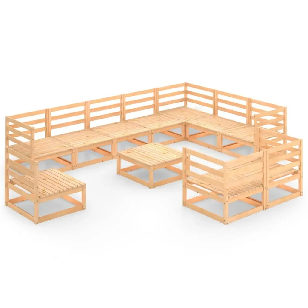 11 Piece Garden Lounge Set Solid Pinewood Price