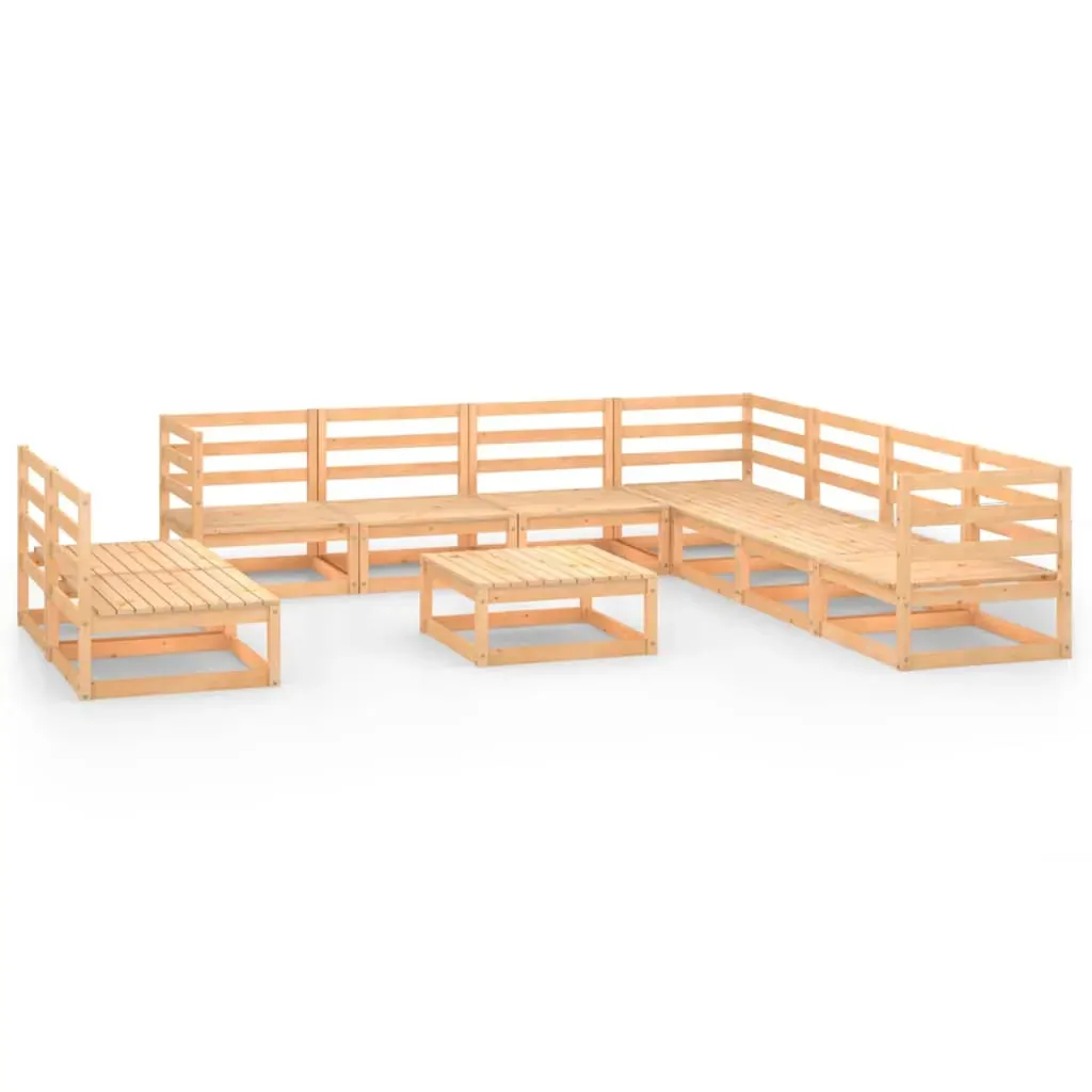 10 Piece Garden Lounge Set Solid Pinewood Price