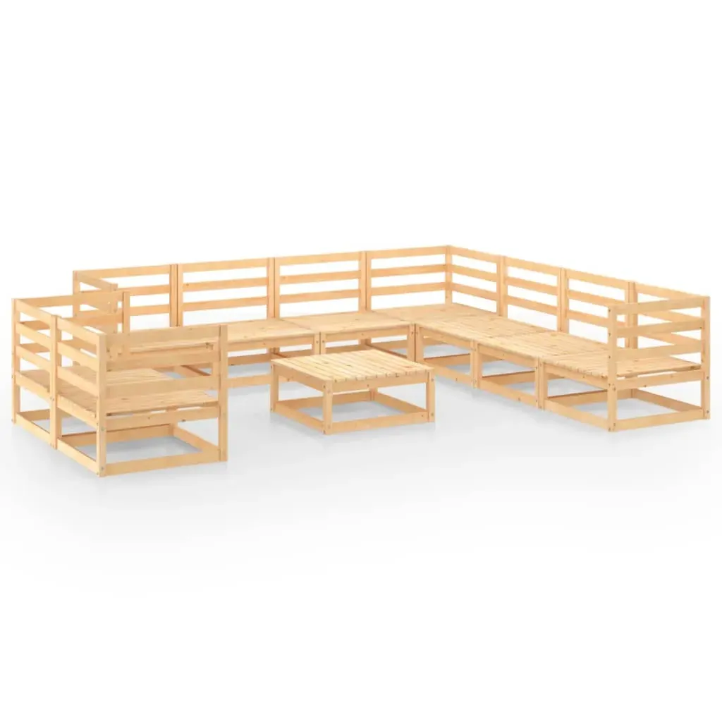 10 Piece Garden Lounge Set Solid Pinewood Price