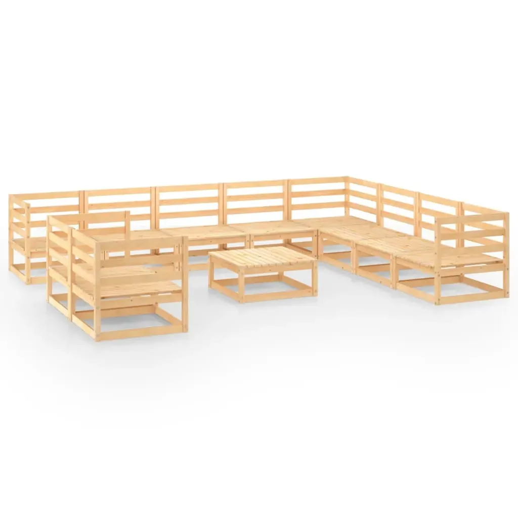 11 Piece Garden Lounge Set Solid Pinewood Price