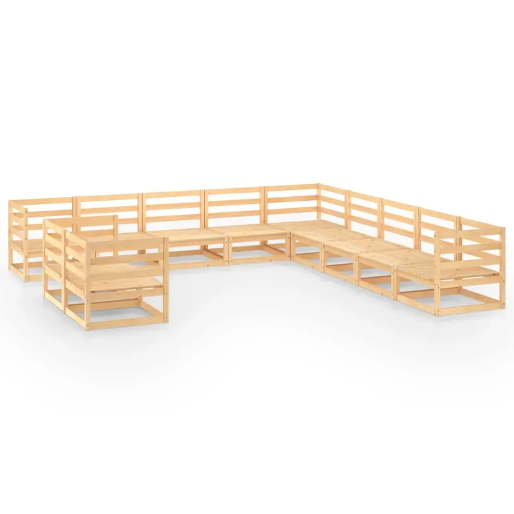 11 Piece Garden Lounge Set Solid Pinewood Price
