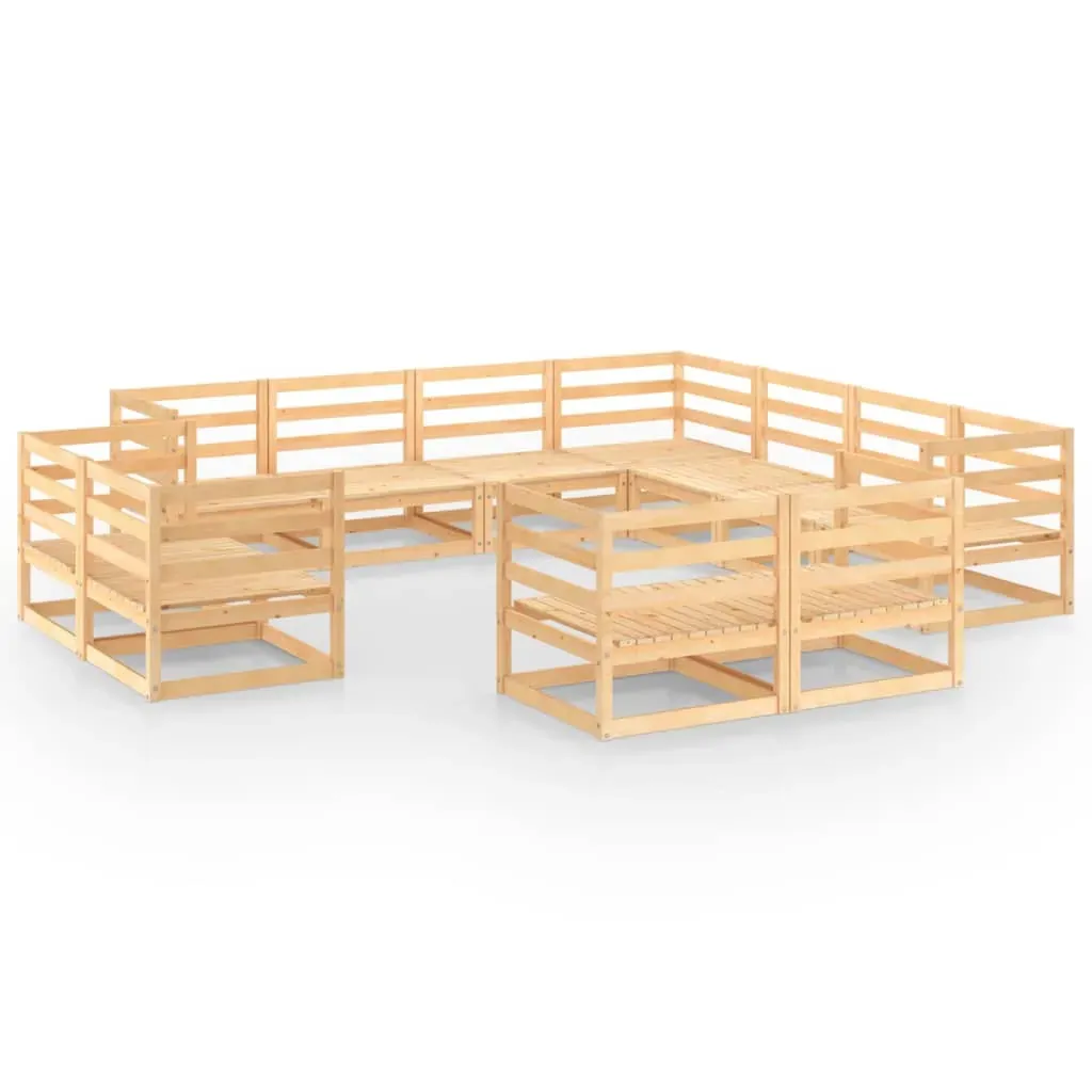 11 Piece Garden Lounge Set Solid Pinewood Price