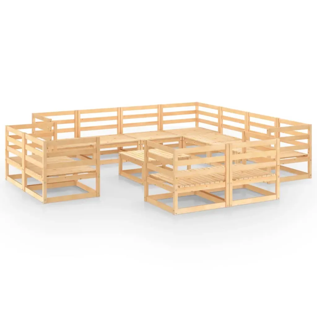 12 Piece Garden Lounge Set Solid Pinewood Price
