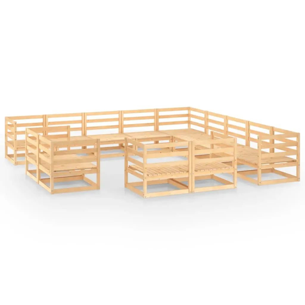 13 Piece Garden Lounge Set Solid Pinewood Price